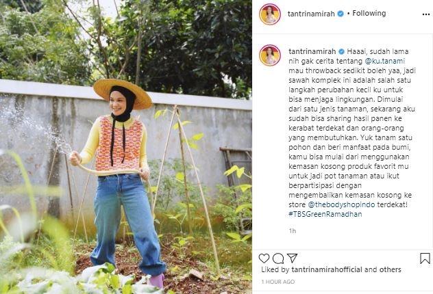 Istri Haykal Kamil, Tantri Namirah jadi petani kota. (Instagram)