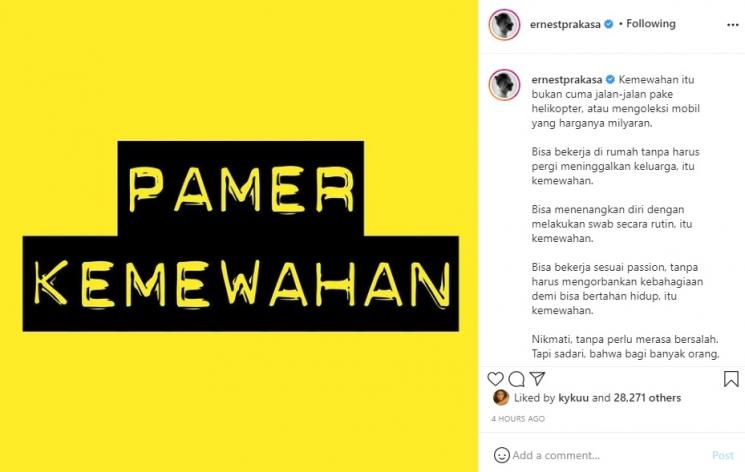 Ernest Prakasa. (Instagram/@ernestprakasa)