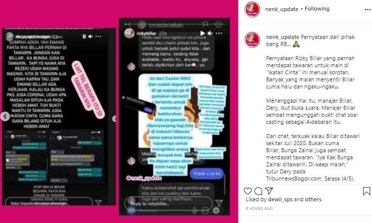 Rizky Billar beber bukti disuruh jadi Aldebaran sinetron Ikatan Cinta. (Instagram/@nenk_update)