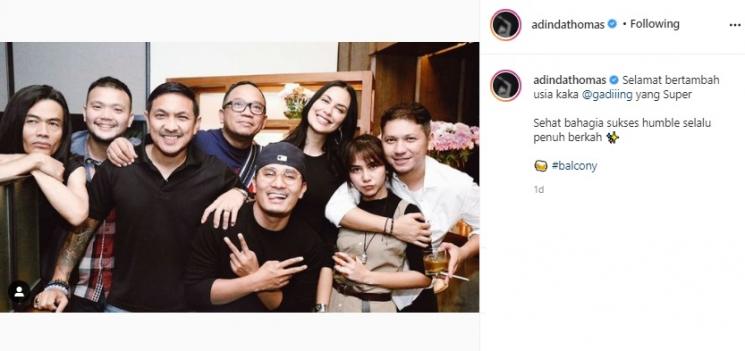 Kebersamaan Gading Marten dan Adinda Thomas. (Instagram)