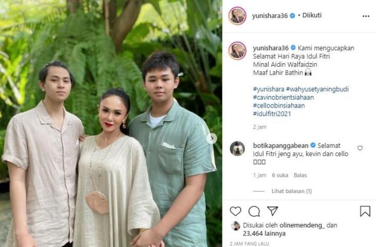 Potret lebaran keluarga Yuni Shara (Instagram.com)