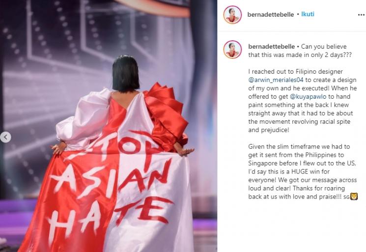 Miss Universe Singapura, Bernadette Belle Ong (Instagram/@bernadettebelle)