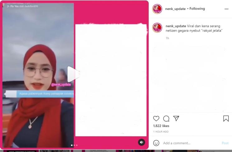 Novita Sari diserbu netizen gara-gara ucapan 'banyak rakyat jelata'. (Instagram/novitasr02__/nenk_update)