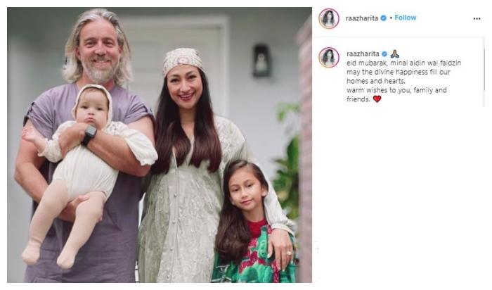 Rahma Azhari dan keluarga. (Instagram/@raazharita)