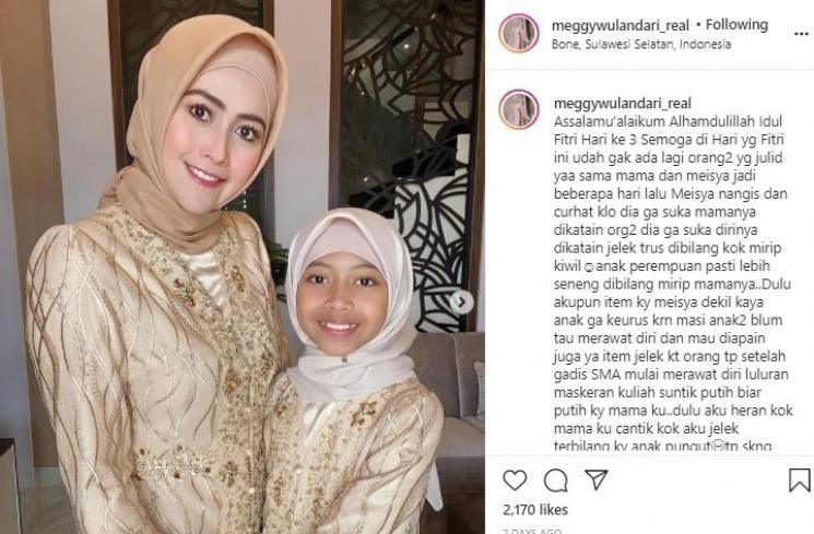 Meggy Wulandari dan sang putri (Instagram.com)