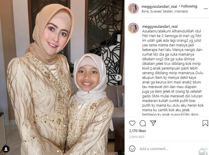 Meggy Wulandari dan sang putri (Instagram.com)