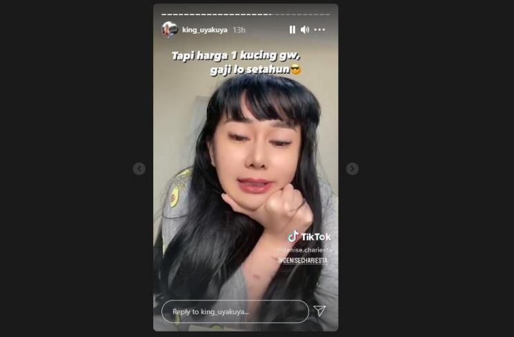 Denise Chariesta ribut sama Uya Kuya. (Instagram/denisechariesta/king_uyakuya)