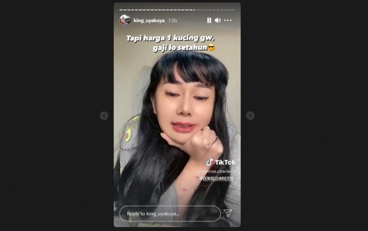 Denise Chariesta ribut sama Uya Kuya. (Instagram/denisechariesta/king_uyakuya)