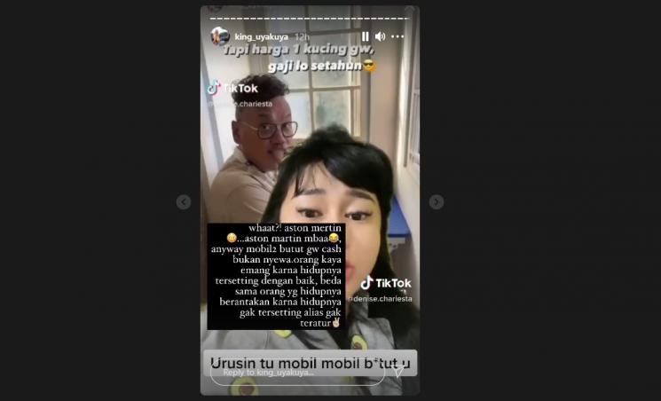 Denise Chariesta ribut sama Uya Kuya. (Instagram/denisechariesta/king_uyakuya)