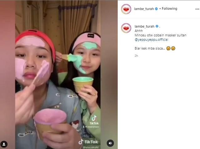 Sisca Kohl pakai masker harga Rp5000. (TikTok/Instagram)