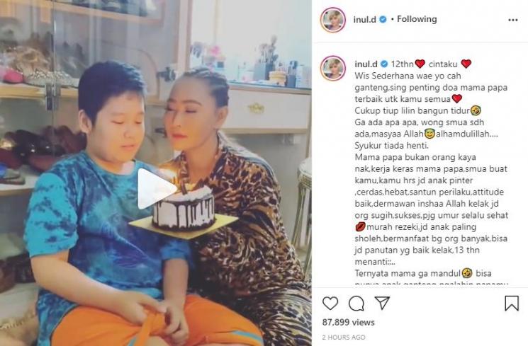 Inul Daratista rayakan ulang tahun anaknya, Yusuf Ivander Damares. (Instagram/inul.d)
