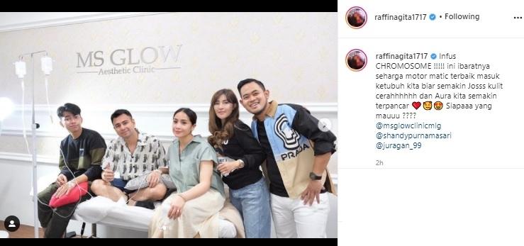 Raffi Ahmad perawatan kulit seharga motor matic. (Instagram/@raffinagita1717)
