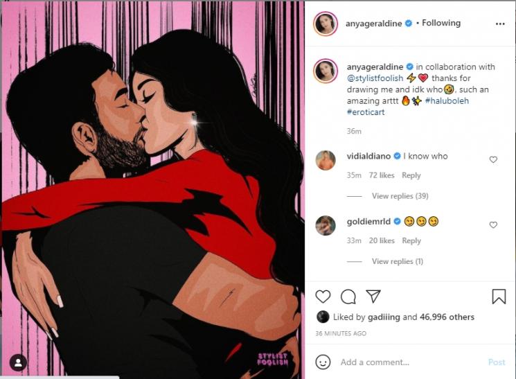 Lukisan untuk Anya Geraldine. (Instagram/anyageraldine/stylistfoolish)