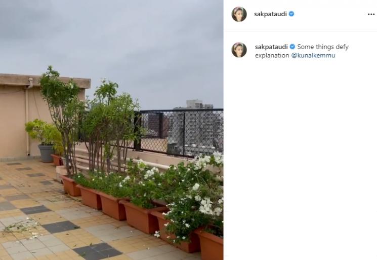 Suasana teras atap rumah Soha Ali Khan (Instagram/@sakpataudi)