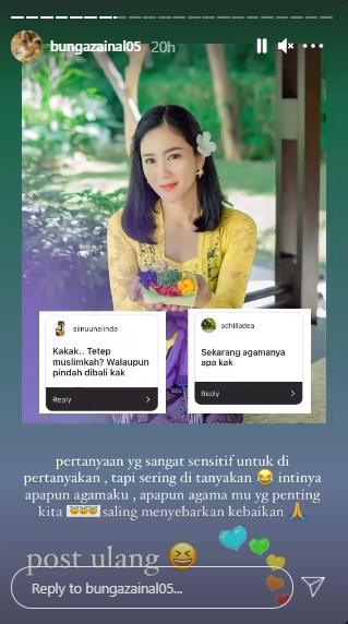 Postingan Bunga Zainal (Instagram.com)
