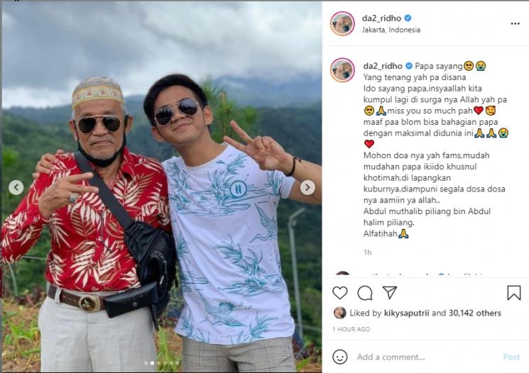Ayah Rizki DA dan Ridho DA meninggal dunia. (Instagram/da2_ridho)