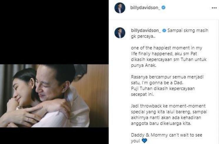 Istri Billy Davidson hamil. (Instagram/@billydavidson_)