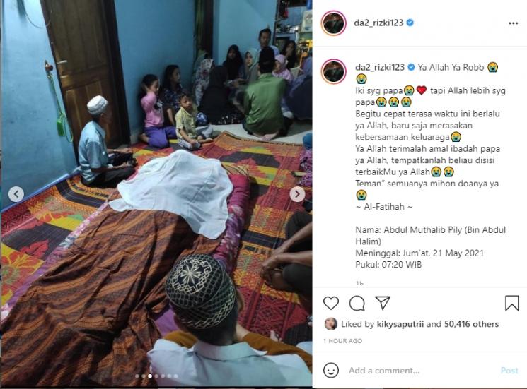 Ayah Rizki DA dan Ridho DA meninggal dunia. (Instagram/da2_rizki123)