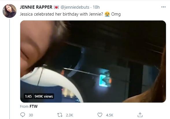 Jennie BLACKPINK diduga rayakan ultah Jessica Jung (Twitter)