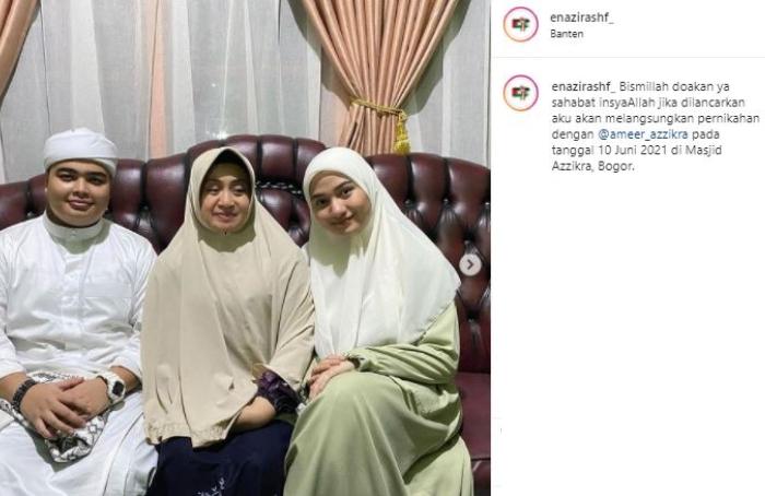 Nadzira Shafa, calon istri Ameer Azzikra. (Instagram/@enazirashf_)