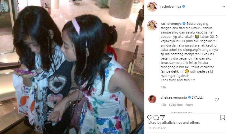 Rachel Vennya dan adik sepupunya. (Instagram/@rachelvennya)