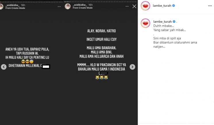 Widy Vierratale (Instagram/@lambe_turah)