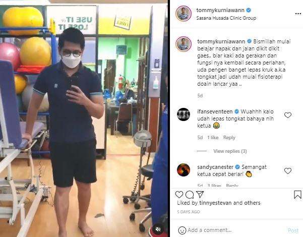 Tommy Kurniawan cedera kaki. (Instagram/@tommykurniawan)