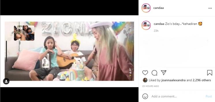 Joanna Alexandra merayakan ulang tahun Ziona. (Instagram/candaa)