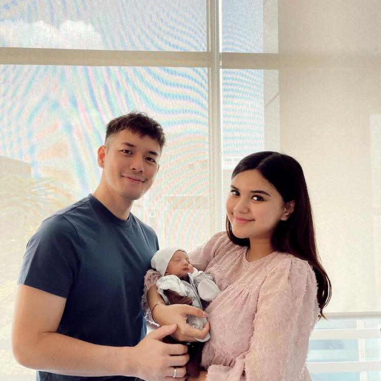 Anthony Xie dan Audi Marissa bersama bayi mereka. (Instagram/@audimarissa)