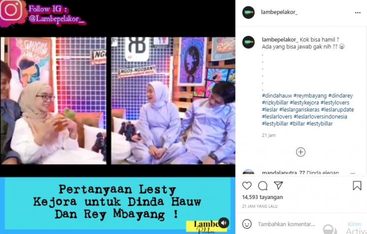 Kemesraan Lesti Kejora dan Rizky Billar banjir cibiran (Instagram.com)