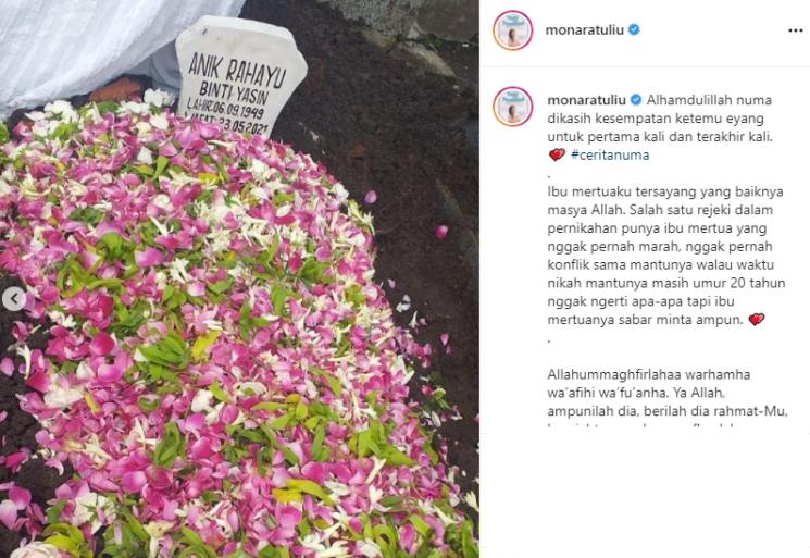 Ibu Mertua Mona Ratuliu meninggal (Instagram/@monaratuliu)