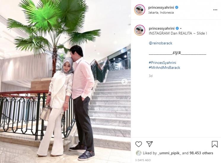 Syahrini dan Reino Barack. (Instagram/princessyahrini)