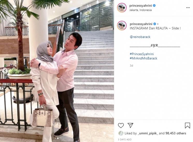 Syahrini dan Reino Barack. (Instagram/princessyahrini)