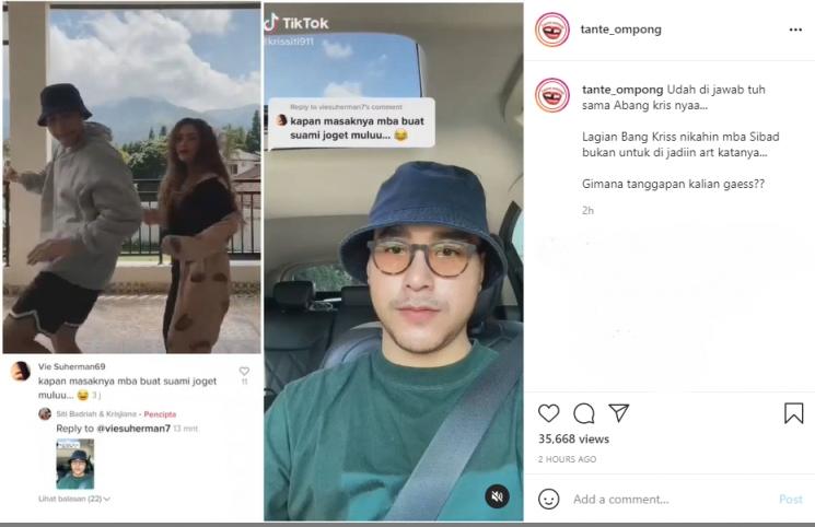 Siti Badriah dikritik, Krisjiana Baharudin pasang badan. (Instagram/tante_ompong)