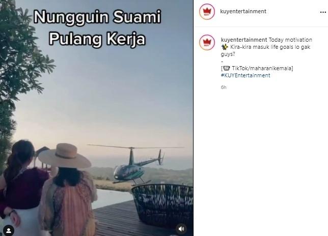 Nagita Slavina nungguin suami pulang kerja. (TikTok/Instagram)
