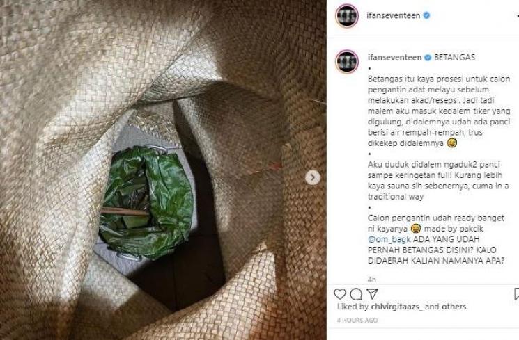 Ifan Seventeen jalani tradisi Betangas. (Instagram/@ifanseventeen)