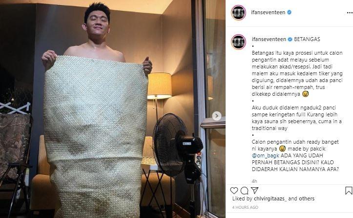 Ifan Seventeen jalani tradisi Betangas. (Instagram/@ifanseventeen)