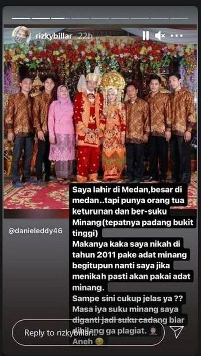 Postingan Rizky Billar (Instagram.com)