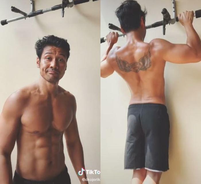 Chicco Jerikho pamer badan sixpack. (TikTok/@ckojerikho)