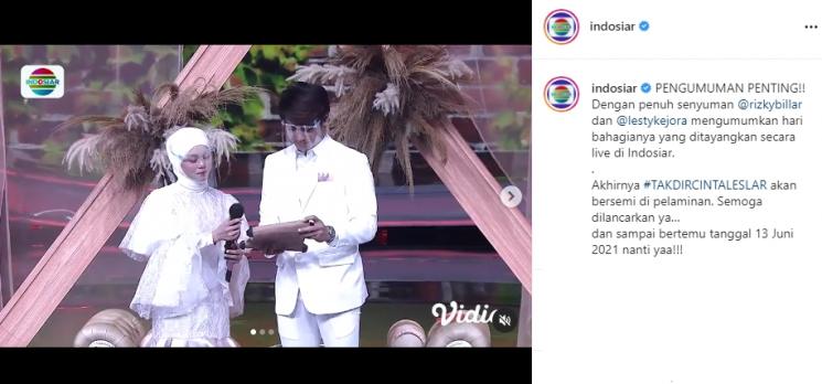 Lesti Kejora dan Rizky Billar (Instagram/@indosiar)