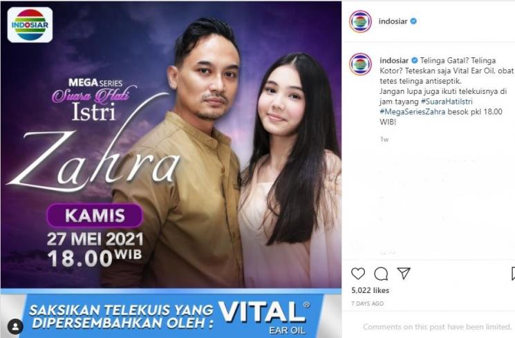 Zahra Jadi Istri Ketiga Tirta. (Instagram/indosiar)