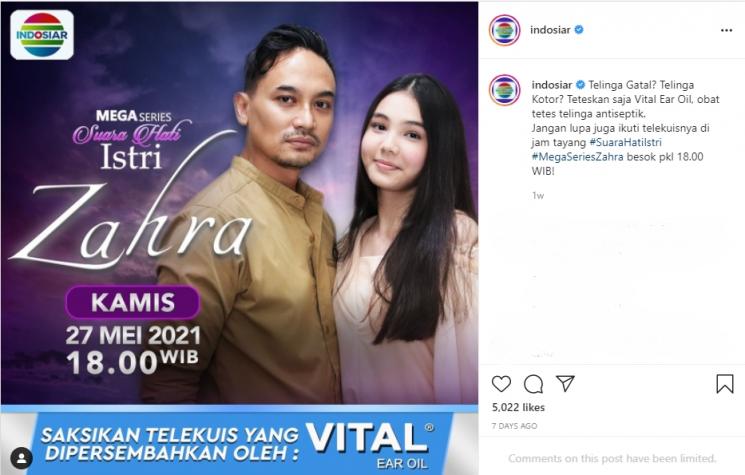 Zahra Jadi Istri Ketiga Tirta. (Instagram/indosiar)