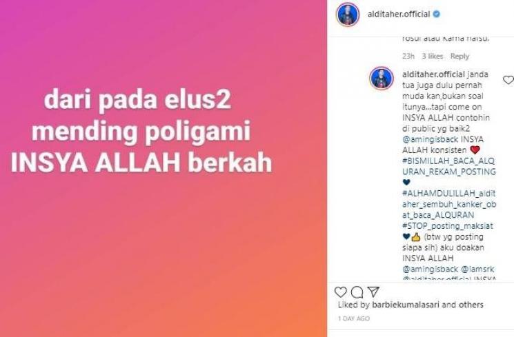 Aldi Taher diskakmat Aming. (Instagram/@alditaher.official)
