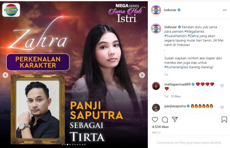 Beda Usia Zahra dan Tirta. (Instagram/indosiar)