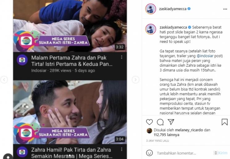 Postingan Zaskia Adya Mecca (Instagram.com)