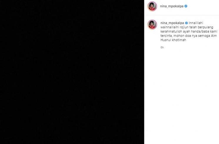 Mpok Alpa bagikan kabar duka. (Instagram/@nina_mpokalpa)