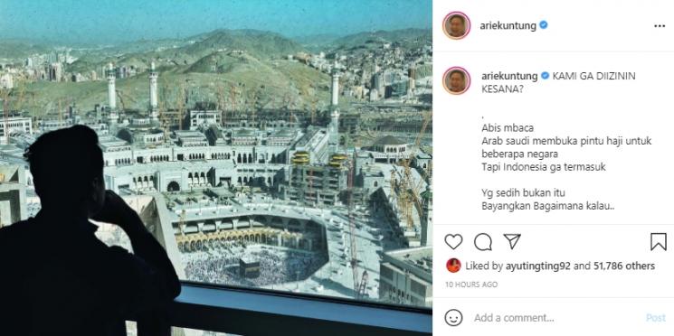 Postingan Arie  Untung (Instagram.com)