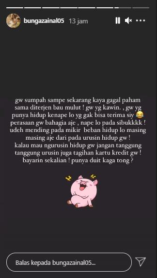 Postingan Bunga Zainal (Instagram.com)