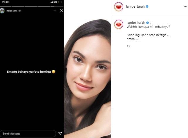 Haico Van der Veken curhat soal bahaya foto bertiga. (Instagram/@lambe_turah)
