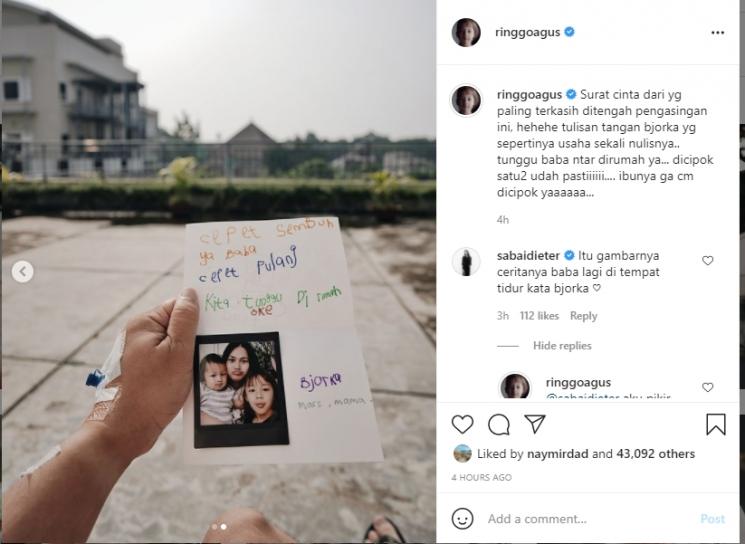 Ringgo Agus positif Covid-19. (Instagram/ringgoagus)